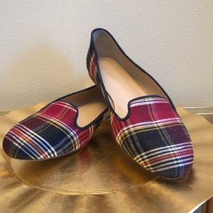 GUC J. Crew Silk Sophie Plaid Loafers